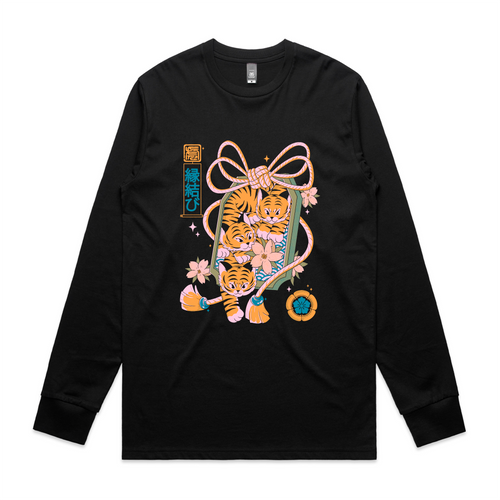 Omamuri Tigers Tee by Lonely Kids Club. All clothing from our T-shirts to our shorts and hoodies are ethically made, and printed packed and shipped from Sydney.