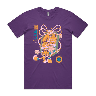 Omamuri Tigers Tee by Lonely Kids Club. All clothing from our T-shirts to our shorts and hoodies are ethically made, and printed packed and shipped from Sydney.