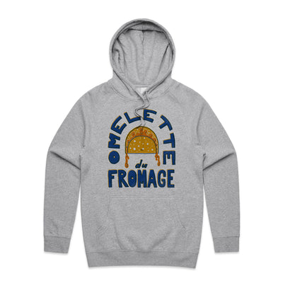 Omelette Du Fromage Hoodie by Lonely Kids Club. All clothing from our T-shirts to our shorts and hoodies are ethically made, and printed packed and shipped from Sydney.