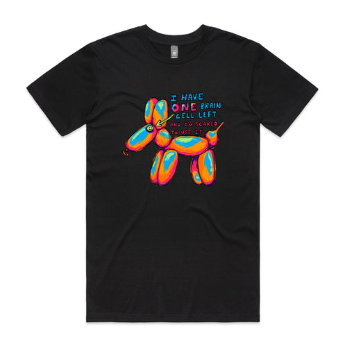 One Brain Cell Tee by Lonely Kids Club. All clothing from our T-shirts to our shorts and hoodies are ethically made, and printed packed and shipped from Sydney.
