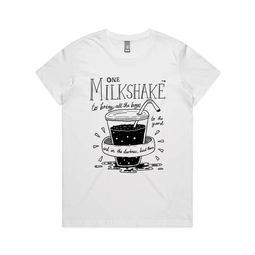 One Milkshake Tee by Lonely Kids Club. All clothing from our T-shirts to our shorts and hoodies are ethically made, and printed packed and shipped from Sydney.