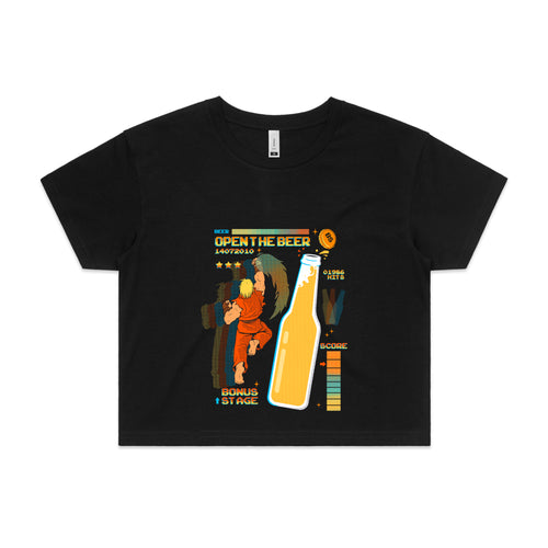 Open The Beer Tee by Lonely Kids Club. All clothing from our T-shirts to our shorts and hoodies are ethically made, and printed packed and shipped from Sydney.