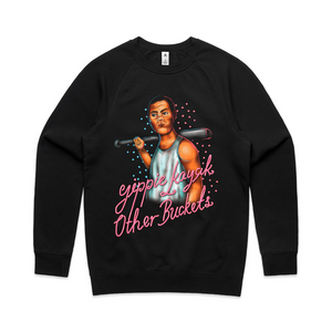 Other Buckets Jumper by Lonely Kids Club. All clothing from our T-shirts to our shorts and hoodies are ethically made, and printed packed and shipped from Sydney.