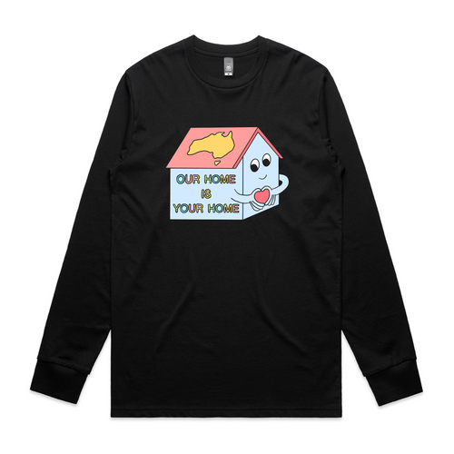 Our Home Tee by Lonely Kids Club. All clothing from our T-shirts to our shorts and hoodies are ethically made, and printed packed and shipped from Sydney.