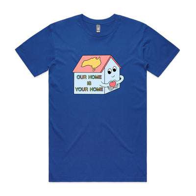 Our Home Tee by Lonely Kids Club. All clothing from our T-shirts to our shorts and hoodies are ethically made, and printed packed and shipped from Sydney.