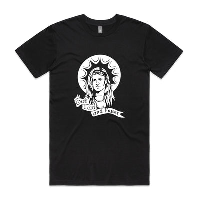 Our Lord and Fraser Tee by Lonely Kids Club. All clothing from our T-shirts to our shorts and hoodies are ethically made, and printed packed and shipped from Sydney.