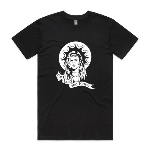 Our Lord and Fraser Tee by Lonely Kids Club. All clothing from our T-shirts to our shorts and hoodies are ethically made, and printed packed and shipped from Sydney.