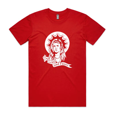 Our Lord and Fraser Tee by Lonely Kids Club. All clothing from our T-shirts to our shorts and hoodies are ethically made, and printed packed and shipped from Sydney.