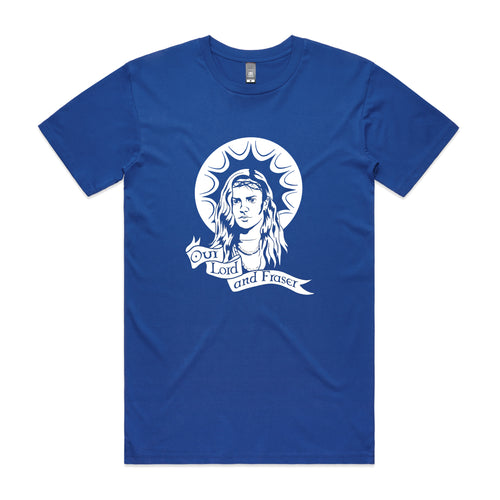 Our Lord and Fraser Tee by Lonely Kids Club. All clothing from our T-shirts to our shorts and hoodies are ethically made, and printed packed and shipped from Sydney.