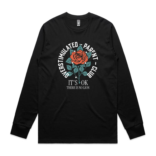Overstimulated Parent Club Tee by Lonely Kids Club. All clothing from our T-shirts to our shorts and hoodies are ethically made, and printed packed and shipped from Sydney.