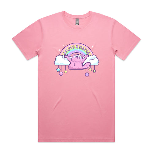 Overstimulated Rainbow Tee by Lonely Kids Club. All clothing from our T-shirts to our shorts and hoodies are ethically made, and printed packed and shipped from Sydney.