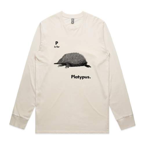 P Is For Platypus Tee by Lonely Kids Club. All clothing from our T-shirts to our shorts and hoodies are ethically made, and printed packed and shipped from Sydney.