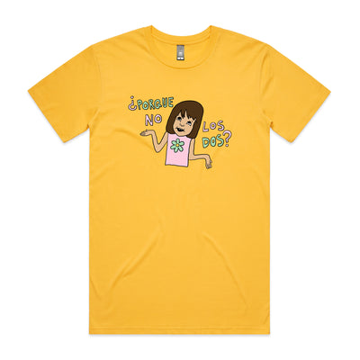 Porque No Los Dos Tee by Lonely Kids Club. All clothing from our T-shirts to our shorts and hoodies are ethically made, and printed packed and shipped from Sydney.