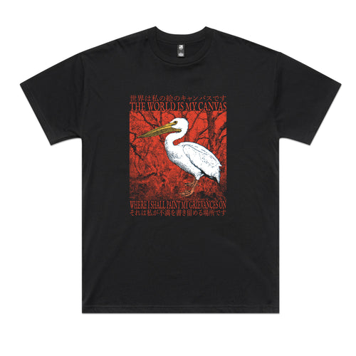 Paint My Grievances Tee by Lonely Kids Club. All clothing from our T-shirts to our shorts and hoodies are ethically made, and printed packed and shipped from Sydney.