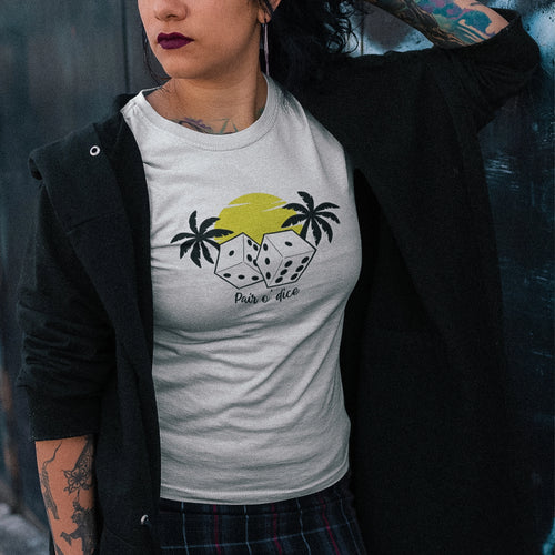 Pair O'Dice Tee by Lonely Kids Club. All clothing from our T-shirts to our shorts and hoodies are ethically made, and printed packed and shipped from Sydney.