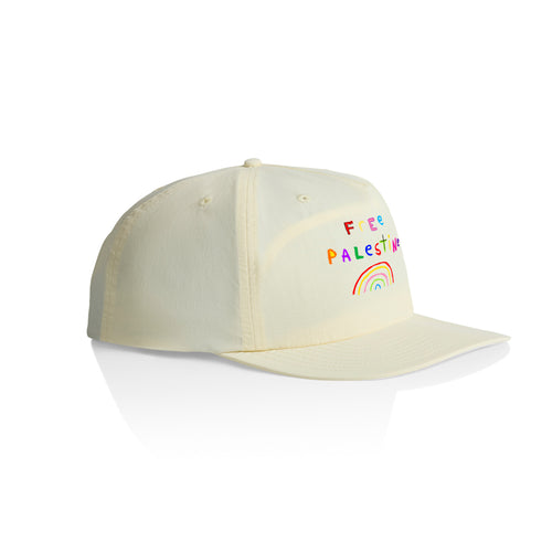 Free Palestine Charity Hat by Lonely Kids Club. All clothing from our T-shirts to our shorts and hoodies are ethically made, and printed packed and shipped from Sydney.