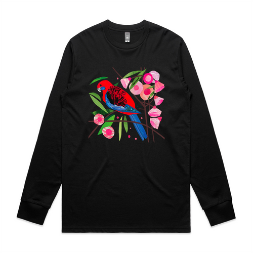 Paper Crimson Rosella Tee by Lonely Kids Club. All clothing from our T-shirts to our shorts and hoodies are ethically made, and printed packed and shipped from Sydney.
