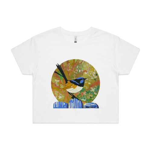 Paper Fairy Wren Tee by Lonely Kids Club. All clothing from our T-shirts to our shorts and hoodies are ethically made, and printed packed and shipped from Sydney.