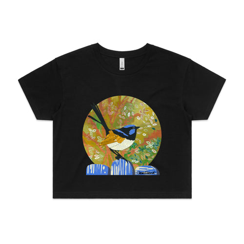 Paper Fairy Wren Tee by Lonely Kids Club. All clothing from our T-shirts to our shorts and hoodies are ethically made, and printed packed and shipped from Sydney.