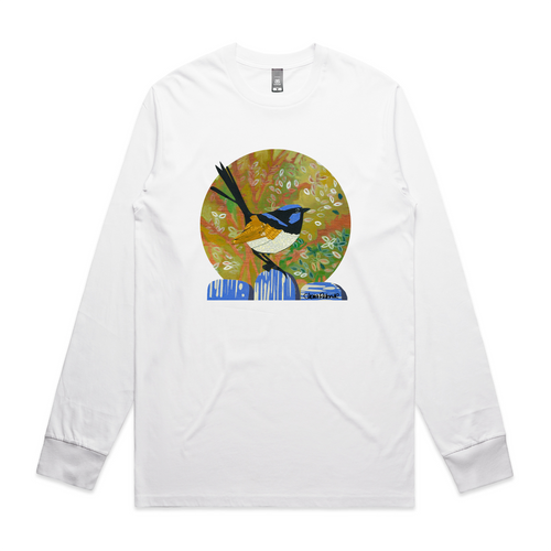 Paper Fairy Wren Tee by Lonely Kids Club. All clothing from our T-shirts to our shorts and hoodies are ethically made, and printed packed and shipped from Sydney.