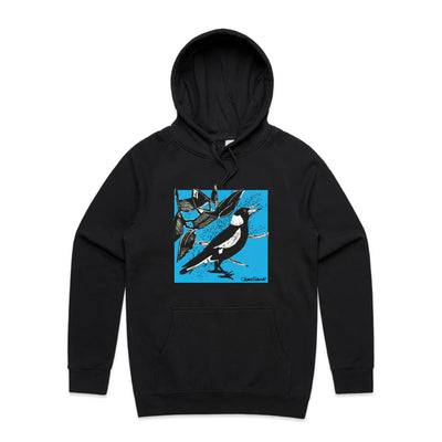 Paper Magpie Hoodie by Lonely Kids Club. All clothing from our T-shirts to our shorts and hoodies are ethically made, and printed packed and shipped from Sydney.