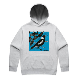 Paper Magpie Hoodie by Lonely Kids Club. All clothing from our T-shirts to our shorts and hoodies are ethically made, and printed packed and shipped from Sydney.