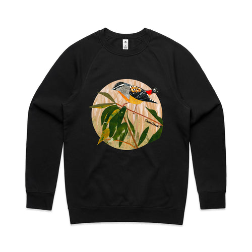 Paper Pardalote Jumper by Lonely Kids Club. All clothing from our T-shirts to our shorts and hoodies are ethically made, and printed packed and shipped from Sydney.