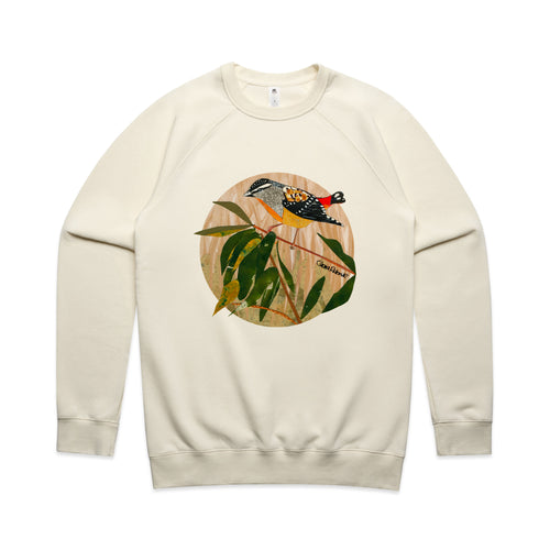 Paper Pardalote Jumper by Lonely Kids Club. All clothing from our T-shirts to our shorts and hoodies are ethically made, and printed packed and shipped from Sydney.