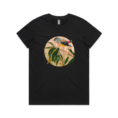 Paper Pardalote Tee by Lonely Kids Club. All clothing from our T-shirts to our shorts and hoodies are ethically made, and printed packed and shipped from Sydney.