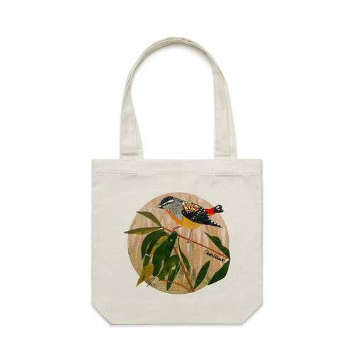 Paper Pardalote Tote by Lonely Kids Club. All clothing from our T-shirts to our shorts and hoodies are ethically made, and printed packed and shipped from Sydney.
