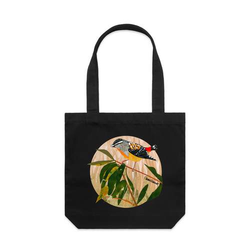 Paper Pardalote Tote by Lonely Kids Club. All clothing from our T-shirts to our shorts and hoodies are ethically made, and printed packed and shipped from Sydney.
