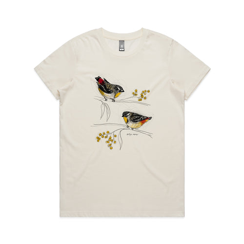 Spotted Pardalotes Tee by Lonely Kids Club. All clothing from our T-shirts to our shorts and hoodies are ethically made, and printed packed and shipped from Sydney.