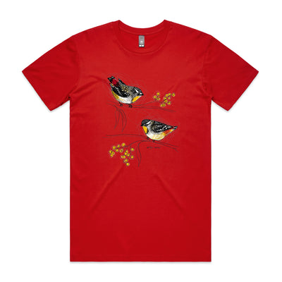 Spotted Pardalotes Tee by Lonely Kids Club. All clothing from our T-shirts to our shorts and hoodies are ethically made, and printed packed and shipped from Sydney.