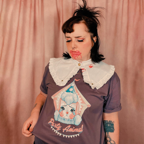 Party Animal Tee by Lonely Kids Club. All clothing from our T-shirts to our shorts and hoodies are ethically made, and printed packed and shipped from Sydney.