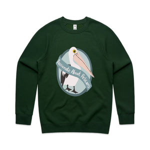 Passionate About Pelicans Jumper by Lonely Kids Club. All clothing from our T-shirts to our shorts and hoodies are ethically made, and printed packed and shipped from Sydney.
