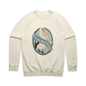 Passionate About Pelicans Jumper by Lonely Kids Club. All clothing from our T-shirts to our shorts and hoodies are ethically made, and printed packed and shipped from Sydney.