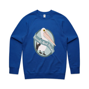 Passionate About Pelicans Jumper by Lonely Kids Club. All clothing from our T-shirts to our shorts and hoodies are ethically made, and printed packed and shipped from Sydney.
