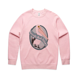 Passionate About Pelicans Jumper by Lonely Kids Club. All clothing from our T-shirts to our shorts and hoodies are ethically made, and printed packed and shipped from Sydney.