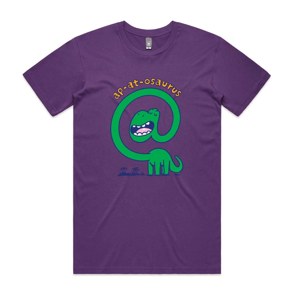Purple unisex t-shirt with Ap-at-osaurus graphic by Lonely Kids Club