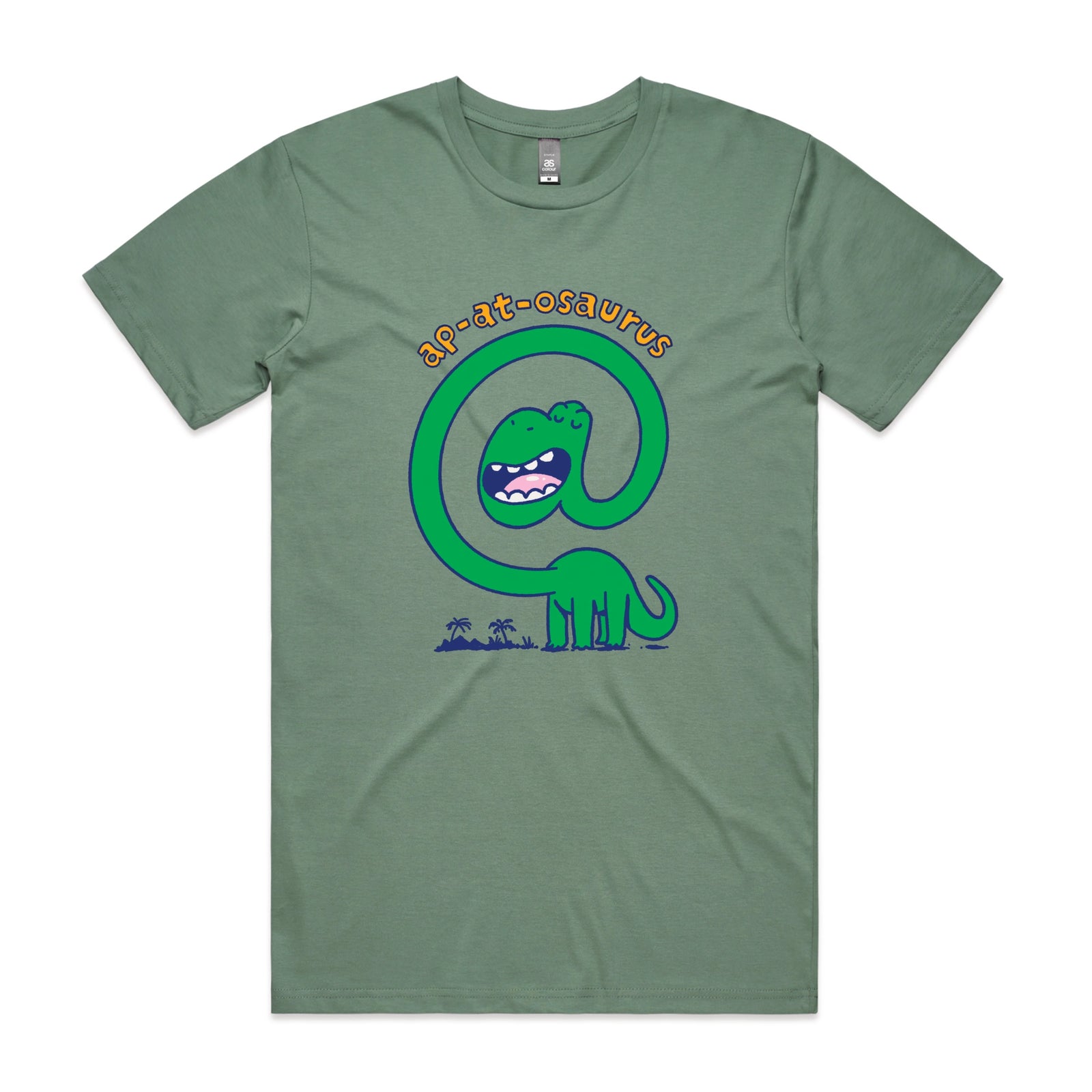 Sage unisex t-shirt with Ap-at-osaurus graphic by Lonely Kids Club
