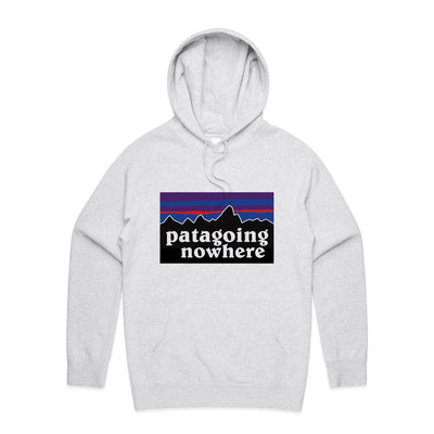 Patagoing Nowhere Hoodie by Lonely Kids Club. All clothing from our T-shirts to our shorts and hoodies are ethically made, and printed packed and shipped from Sydney.