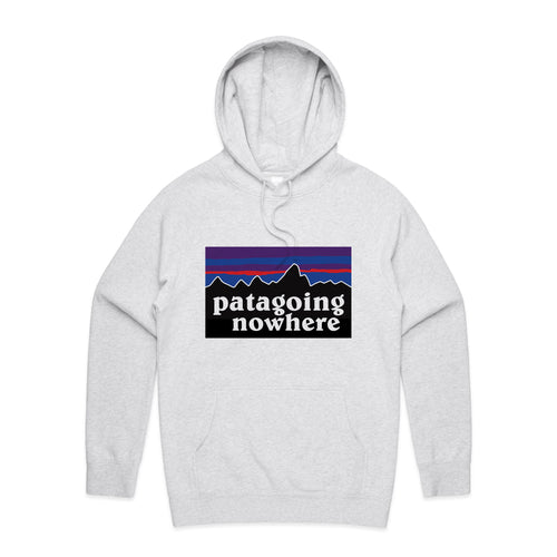 Patagoing Nowhere Hoodie by Lonely Kids Club. All clothing from our T-shirts to our shorts and hoodies are ethically made, and printed packed and shipped from Sydney.