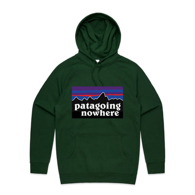 Patagoing Nowhere Hoodie by Lonely Kids Club. All clothing from our T-shirts to our shorts and hoodies are ethically made, and printed packed and shipped from Sydney.