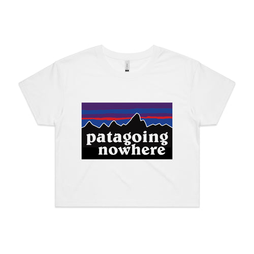 Patagoing Nowhere Tee by Lonely Kids Club. All clothing from our T-shirts to our shorts and hoodies are ethically made, and printed packed and shipped from Sydney.