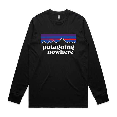 Patagoing Nowhere Tee by Lonely Kids Club. All clothing from our T-shirts to our shorts and hoodies are ethically made, and printed packed and shipped from Sydney.