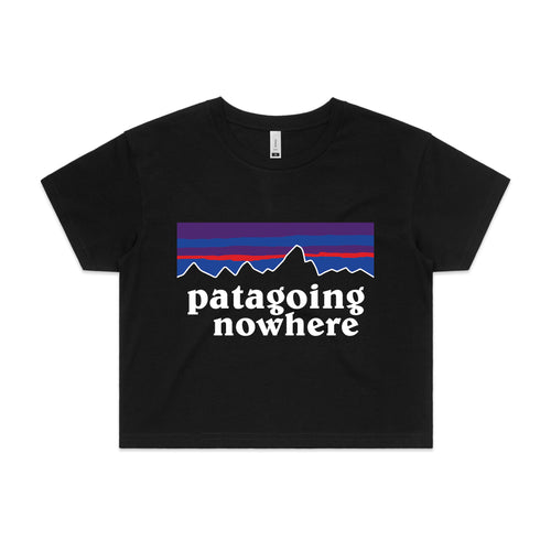 Patagoing Nowhere Tee by Lonely Kids Club. All clothing from our T-shirts to our shorts and hoodies are ethically made, and printed packed and shipped from Sydney.