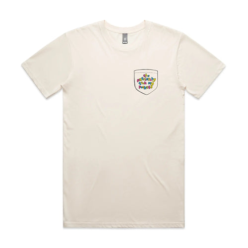 Patriatchy Took My Pockets Tee by Lonely Kids Club. All clothing from our T-shirts to our shorts and hoodies are ethically made, and printed packed and shipped from Sydney.