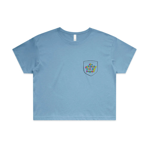Patriatchy Took My Pockets Tee by Lonely Kids Club. All clothing from our T-shirts to our shorts and hoodies are ethically made, and printed packed and shipped from Sydney.