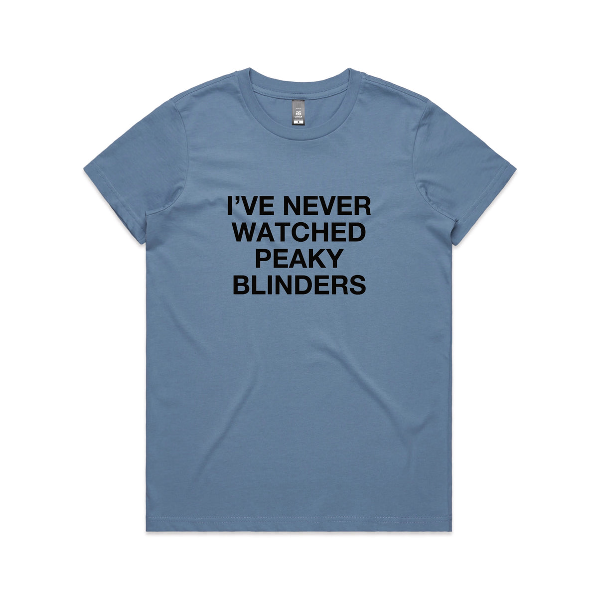 Carolina Blue Maple fitted t-shirt with Peaky Blinders TV design from Lonely Kids Club