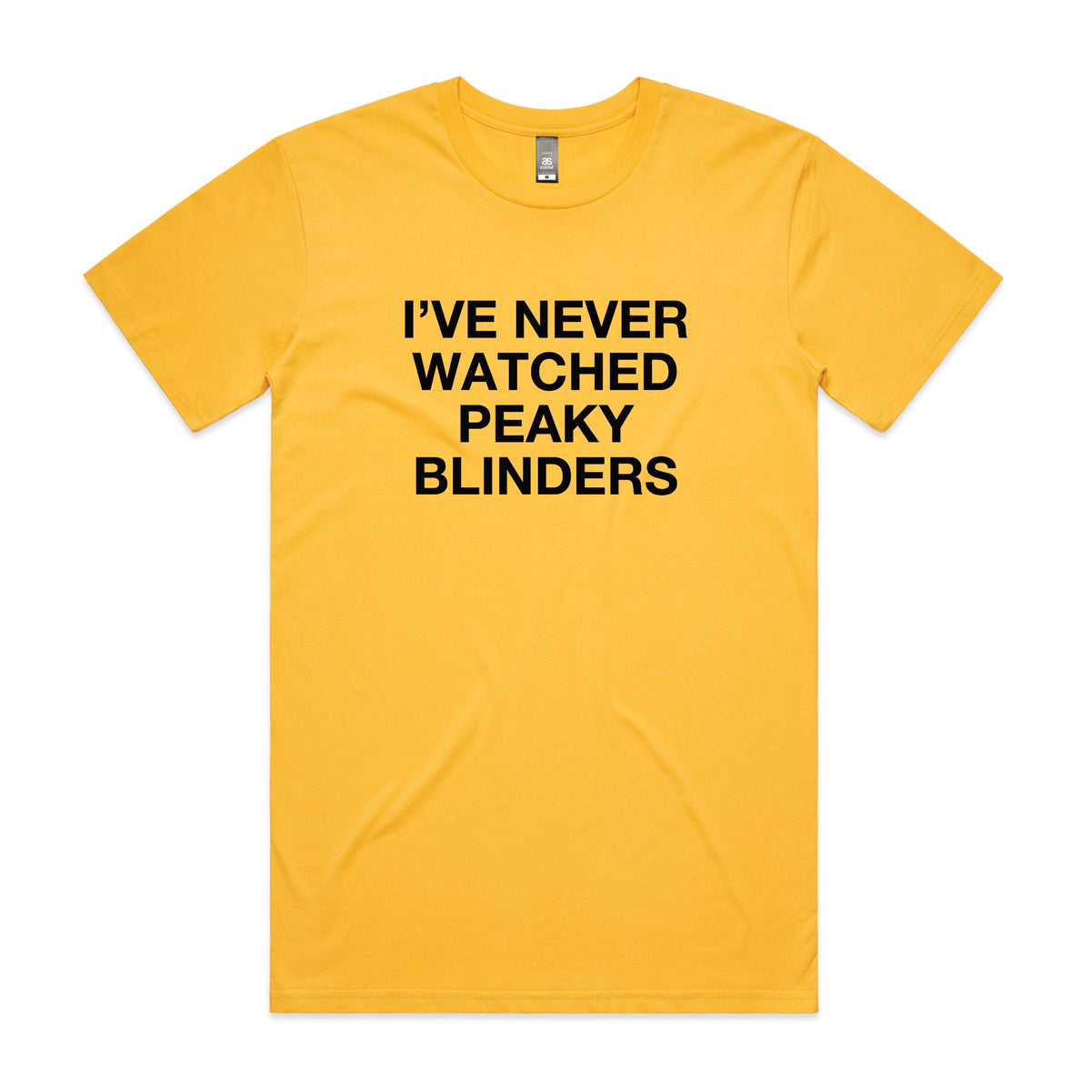Yelllow regular t-shirt with Peaky Blinders TV design from Lonely Kids Club
